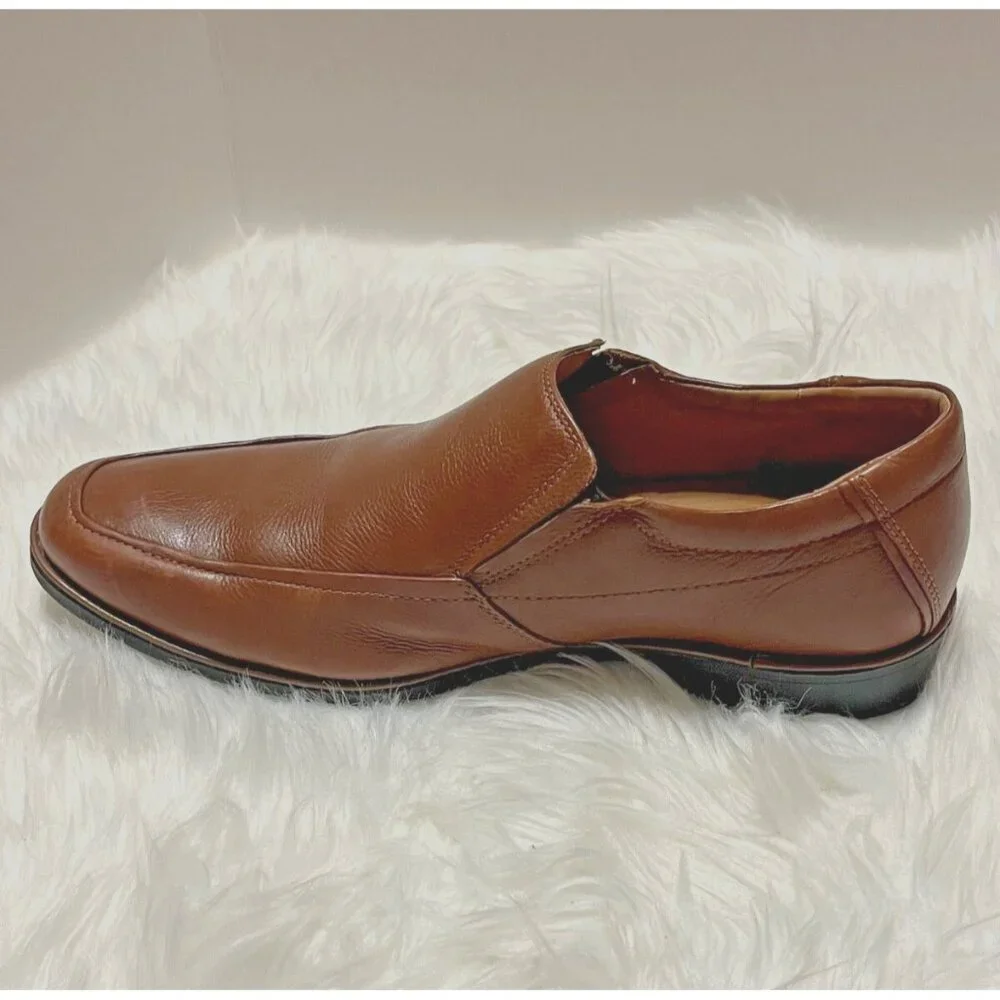 Nordstrom Rack Leather Slip On Dress Shoes Mens Size 11M Brown Absolut Comfort
